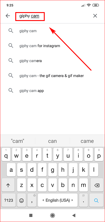 Найти программу Giphy Cam